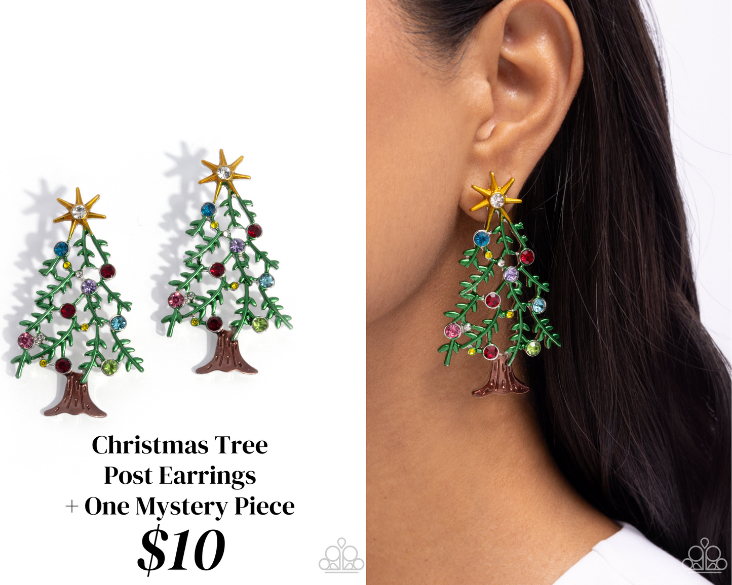 Christmas Credentials - Multi Christmas Tree Post Earrings + One Mystery Piece - Paparazzi Accessories