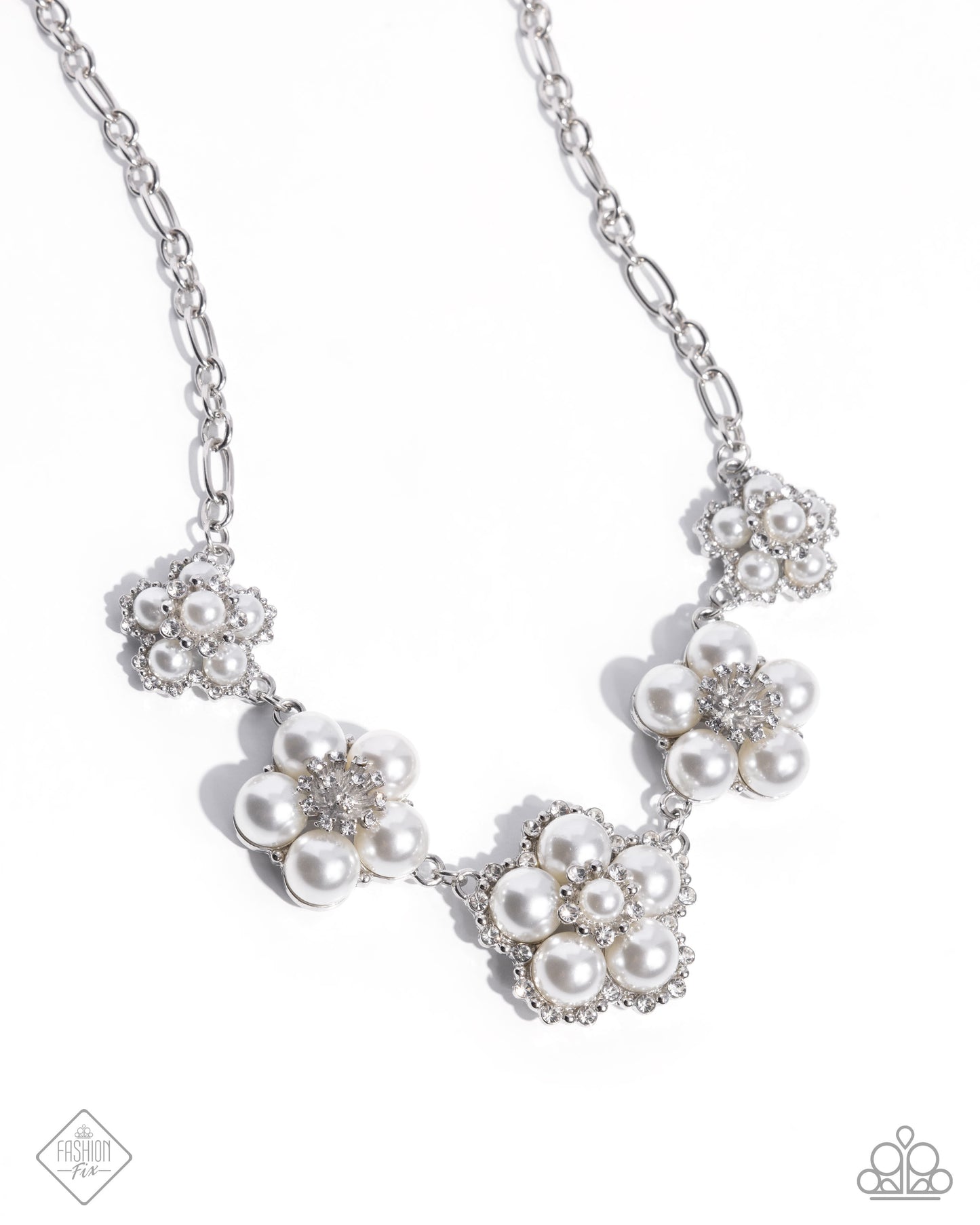 Cordially Chic - White Necklace - Fiercely 5th Avenue April 2025 - Paparazzi Accessories