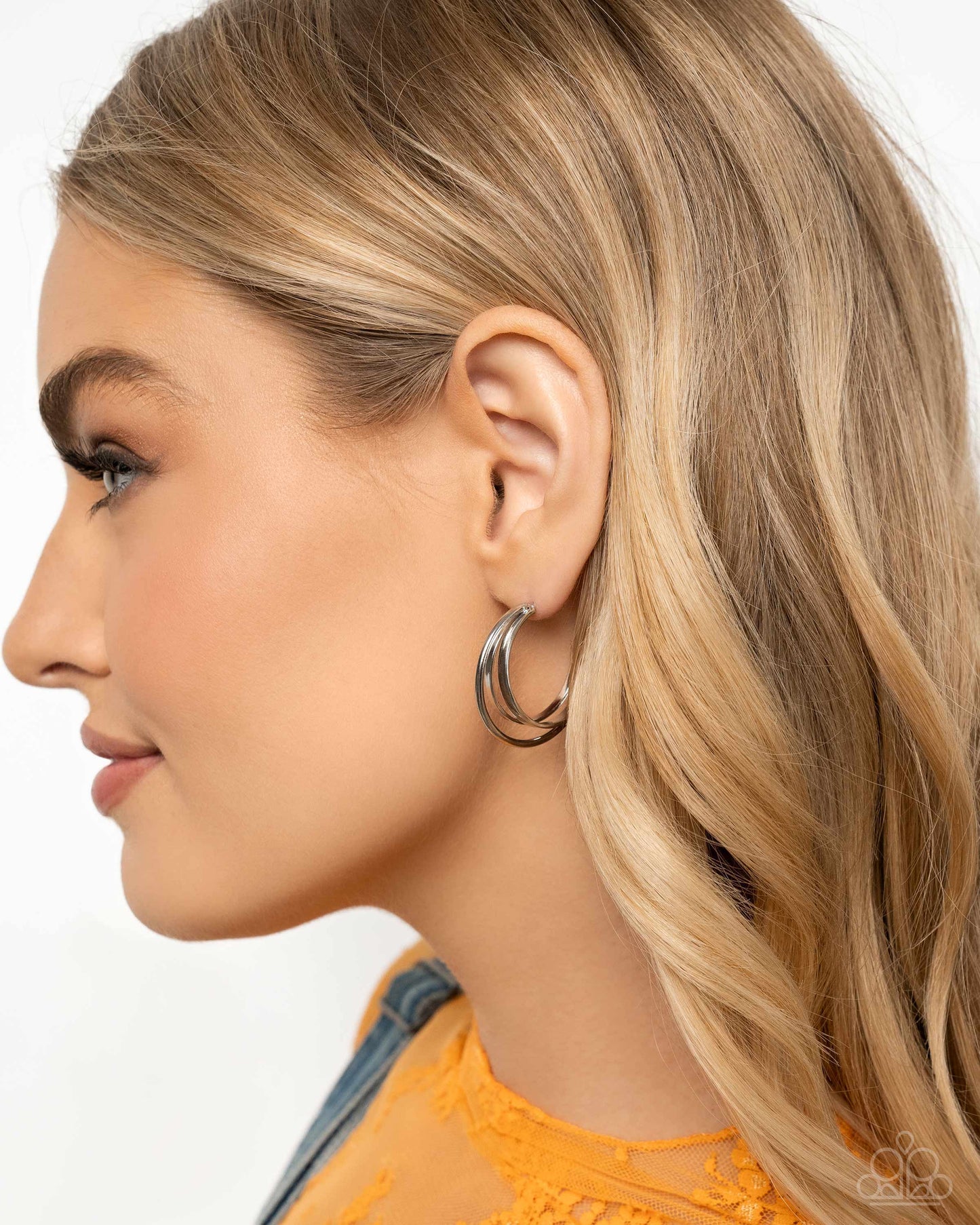 Curly Charisma - Silver Hoop Earrings - Paparazzi Accessories