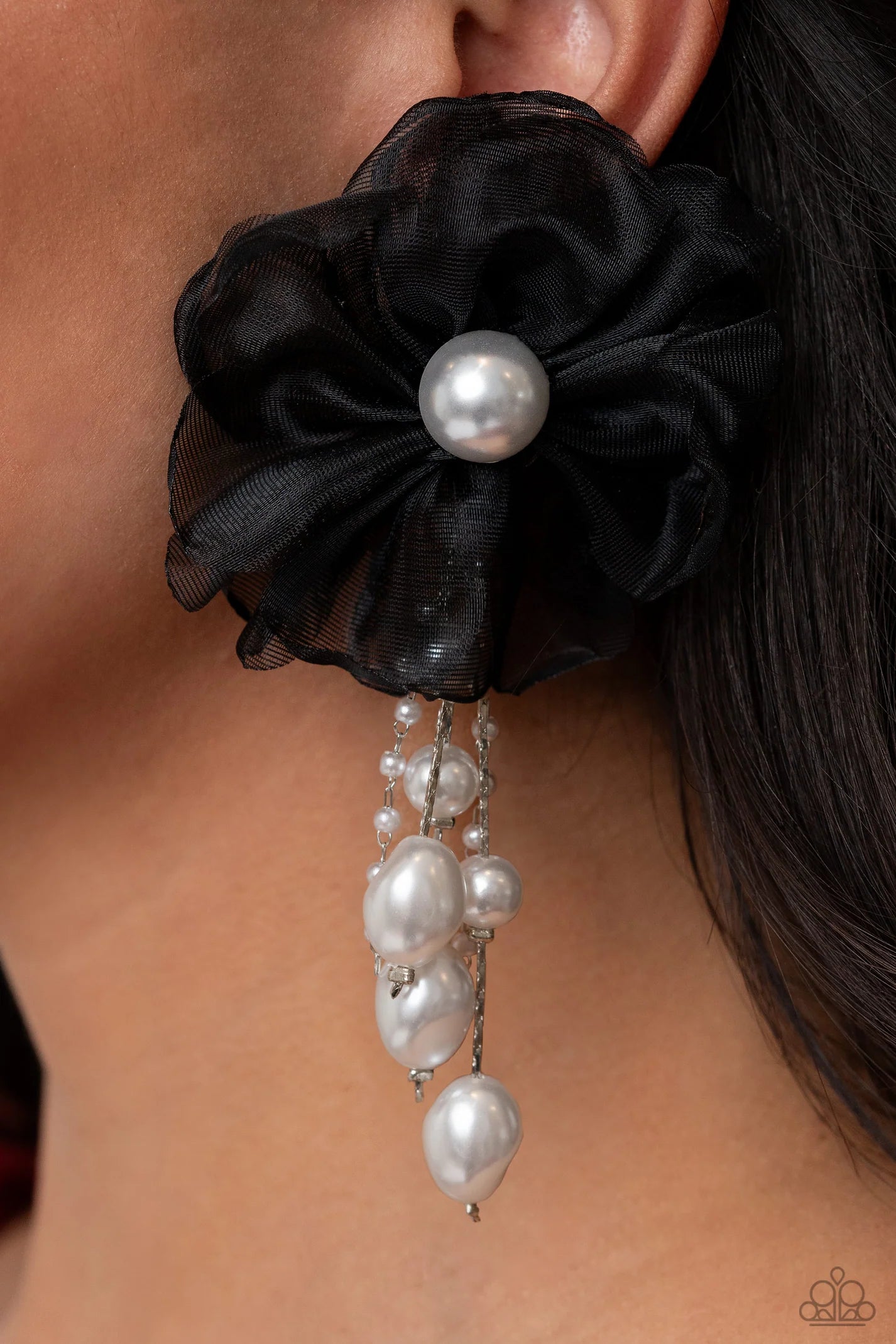 Dripping in Decadence - Black Post Earring - Life of the Party Exclusive July 2023 - Paparazzi Accessories