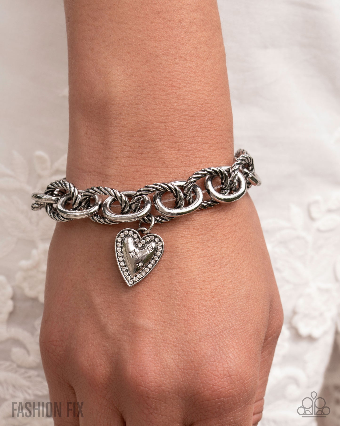 Dreaming Definition - White Stretchy Bracelet - Sunset Sightings August 2025 - Paparazzi Accessories