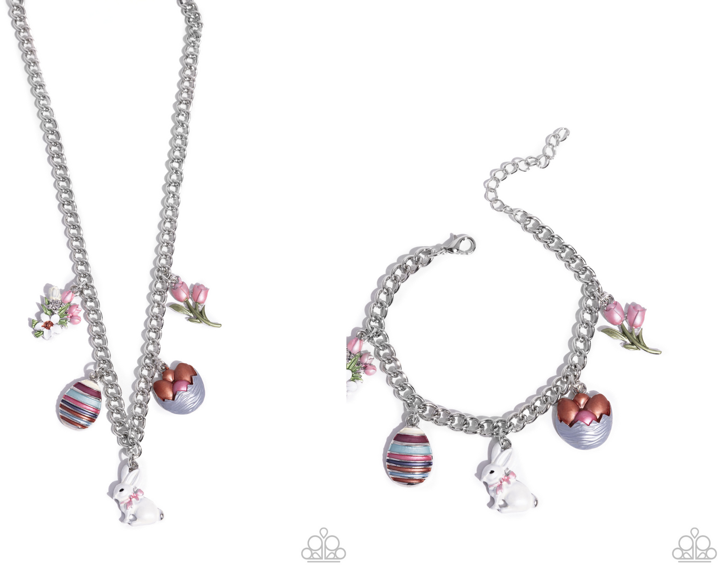 Complete Look - "Easter Embellishment - Multi" Necklace & "Easter Enhancement - Multi" Clasp Bracelet - Paparazzi Accessories