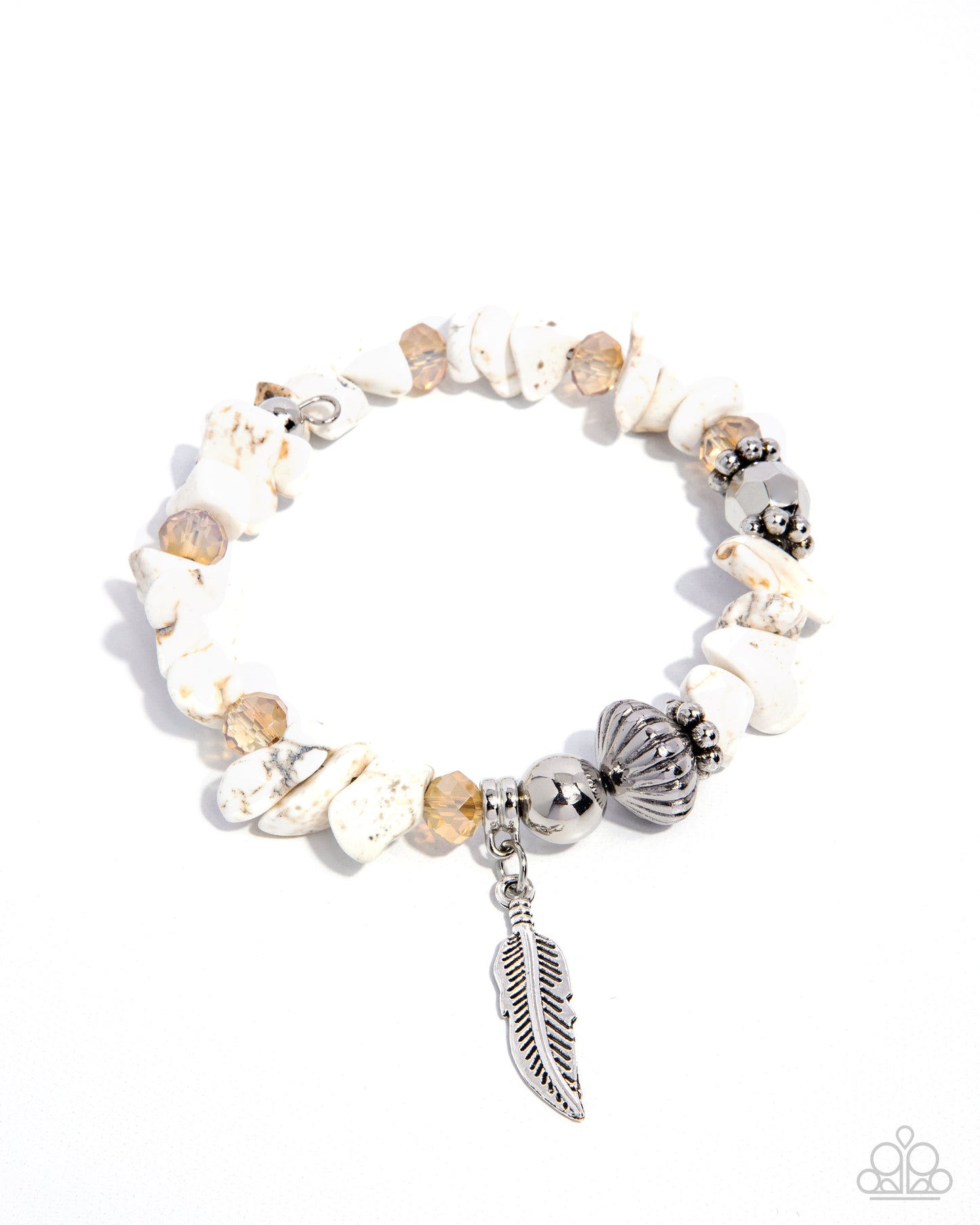 Earthy Earning - White Crackle Stone Infinity Wrap Bracelet - Paparazzi Accessories