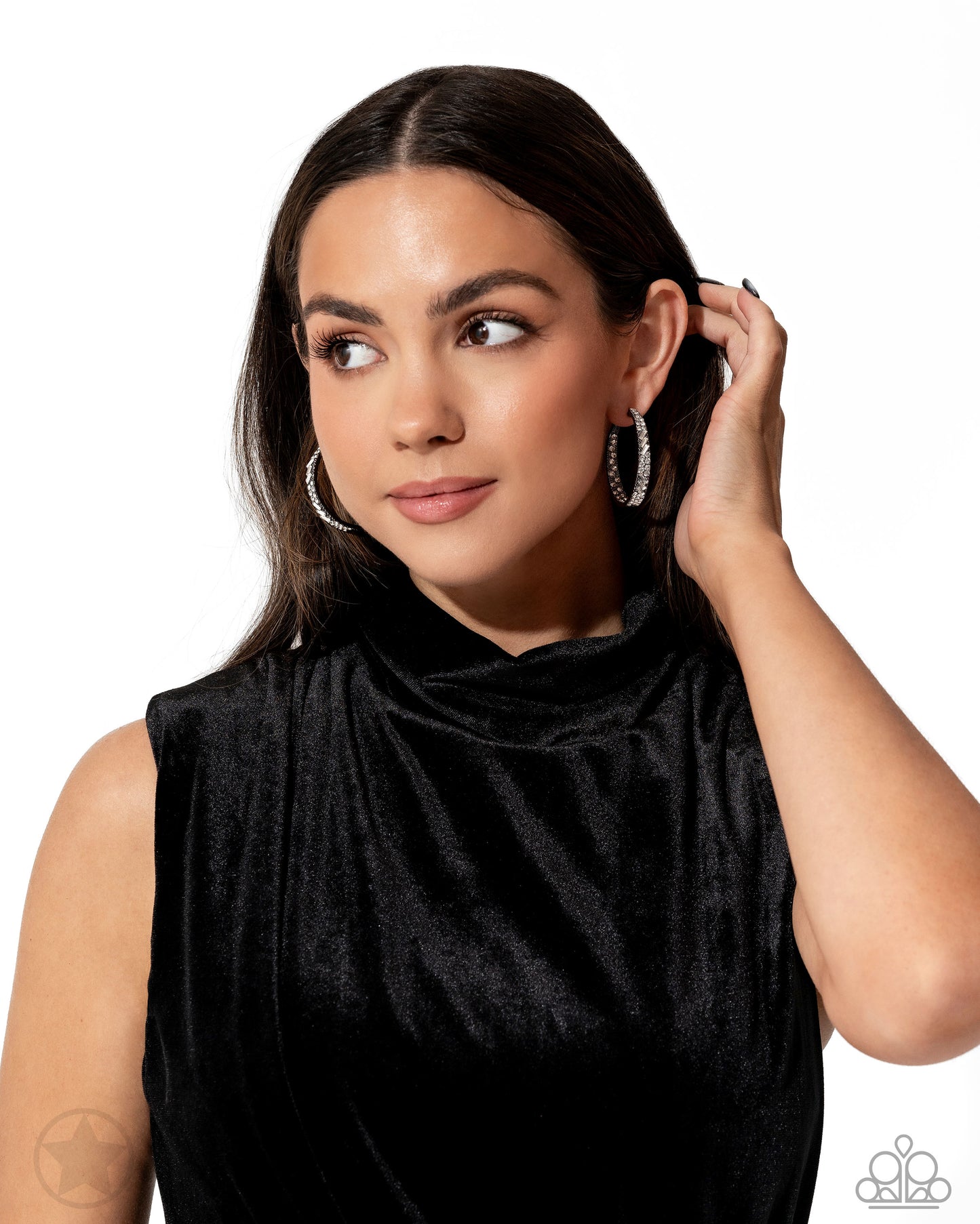 GLITZY By Association - Gunmetal Hoop Earrings - Paparazzi Accessories