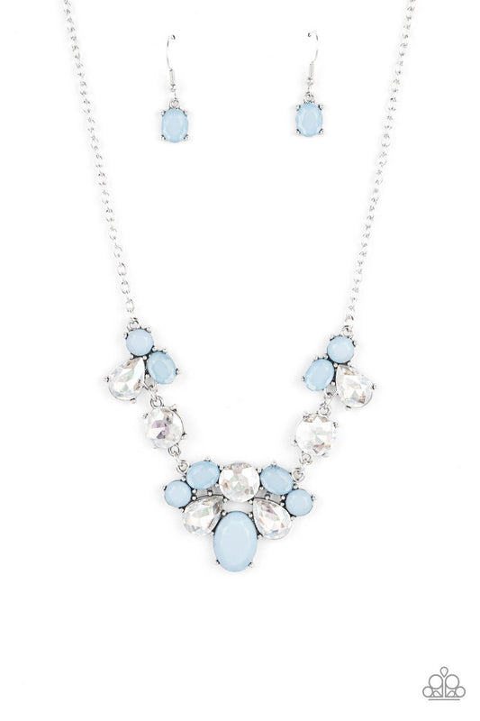 Ethereal Romance - Blue and White Rhinestone necklace - Paparazzi Accessories