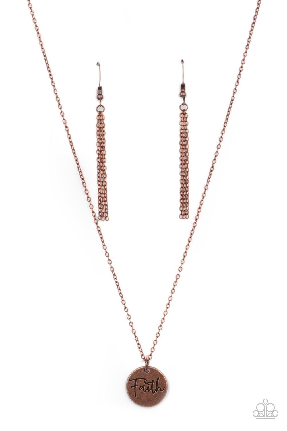 Choose Faith - Copper - Pendant Necklace - Paparazzi Accessories