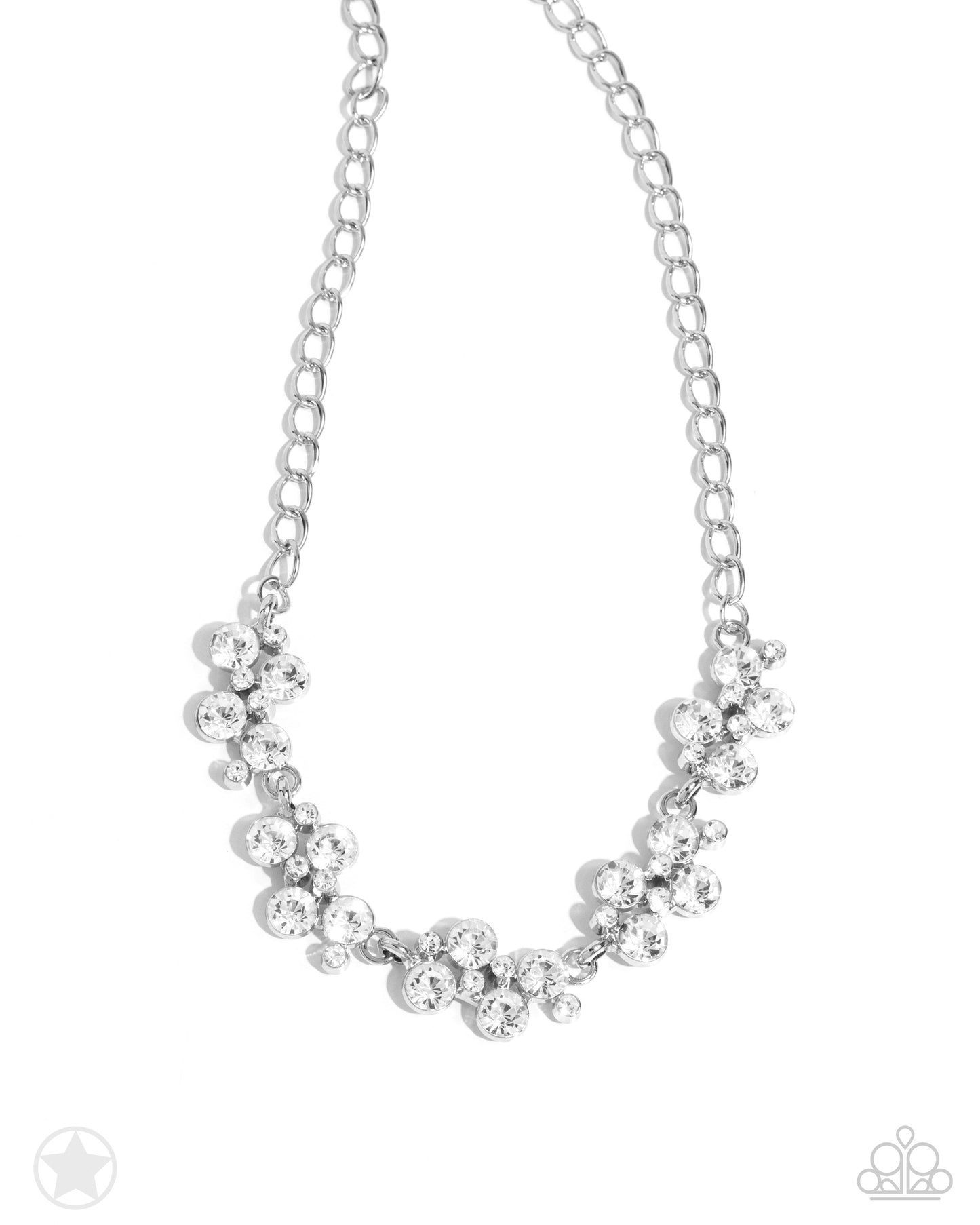 Hollywood Hills - White Rhinestone Necklace - Paparazzi Accessories