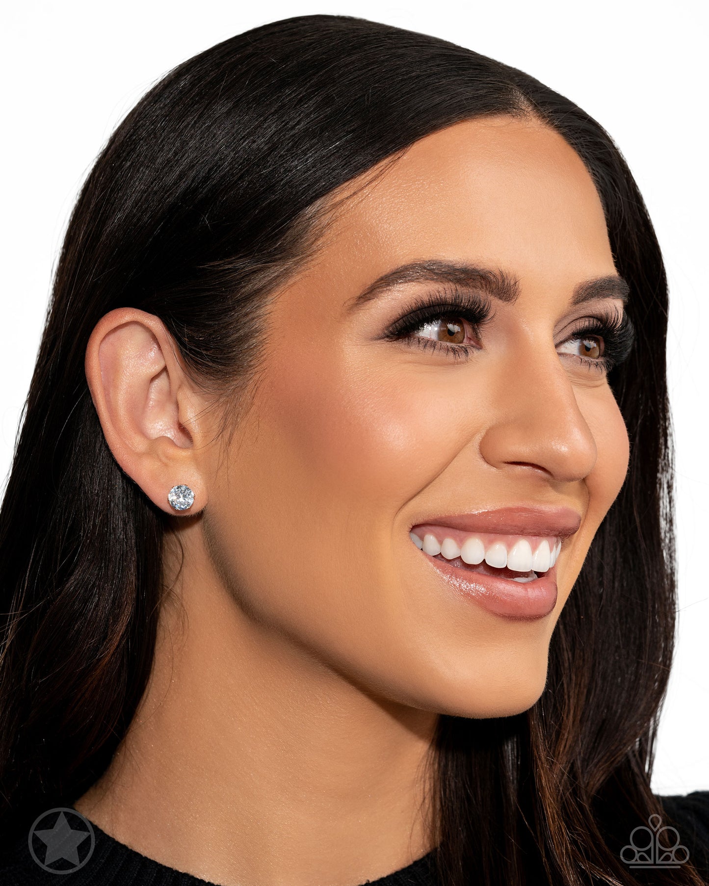 Just In TIMELESS - Gold Solitaire Rhinestone Post Earrings - Paparazzi Accessories