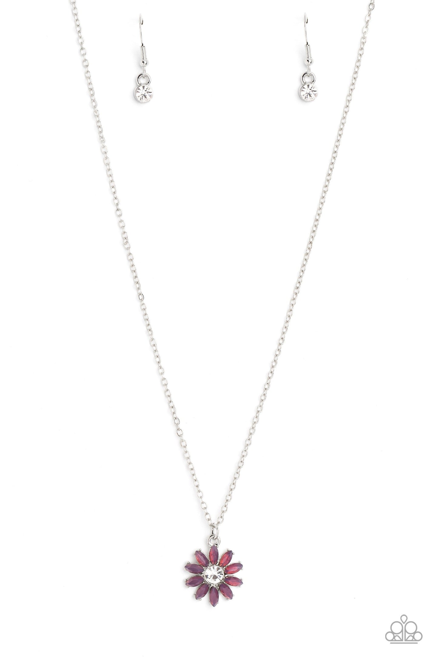 Daisy Diva - Purple - Floral Pendant Necklace - Paparazzi Accessories