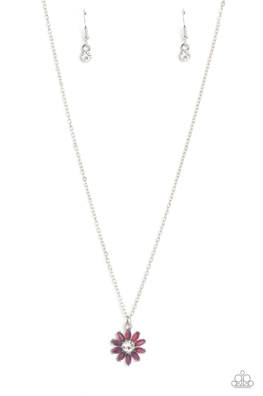 Daisy Diva - Purple - Floral Pendant Necklace - Paparazzi Accessories
