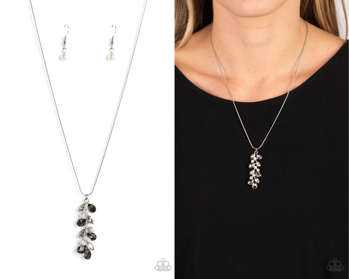 Pearls Before VINE - Silver - Smoky Gem Necklace - Paparazzi Accessories