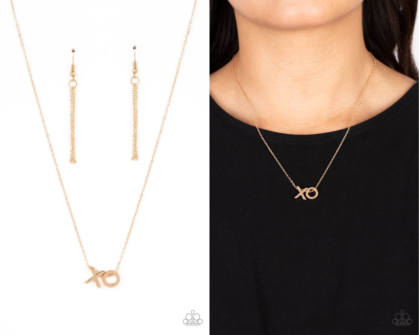 Hugs and Kisses - Gold XO Necklace - Paparazzi Accessories