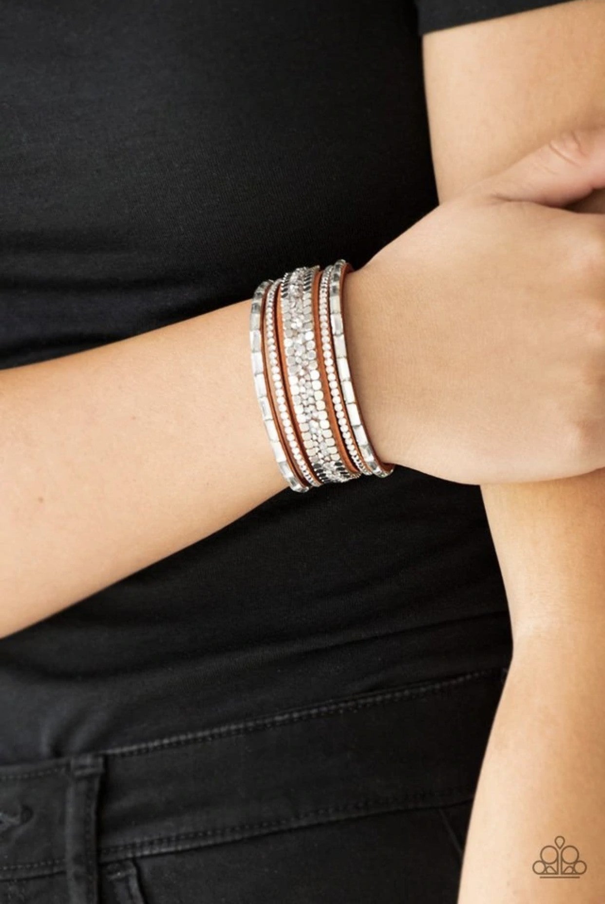 Rebel In Rhinestones - Orange Snap Wrap Bracelet - Paparazzi Accessories