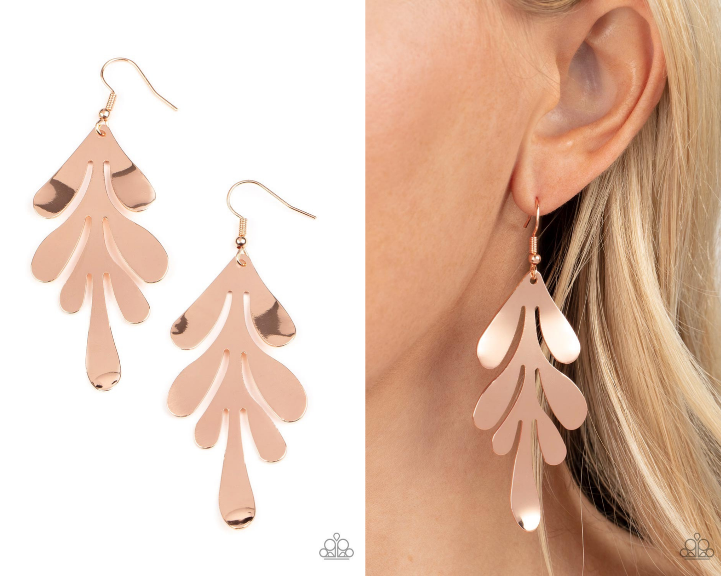 A FROND Farewell - Rose Gold Earrings - Paparazzi Accessories