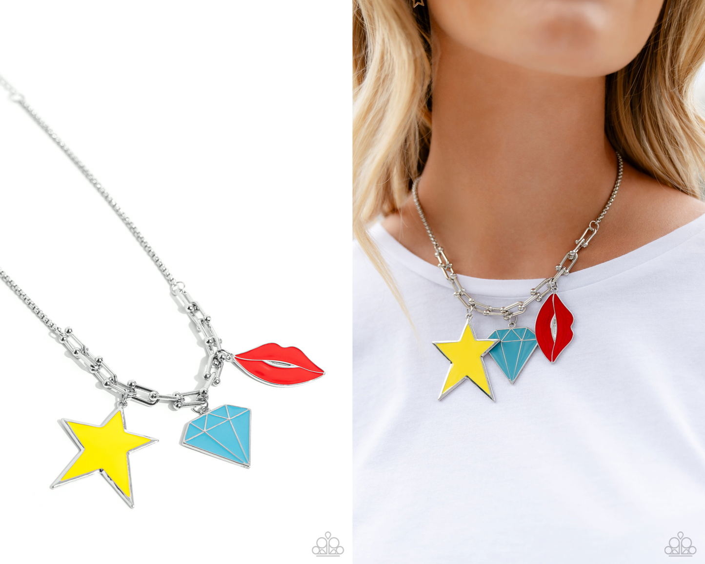 Scouting Shapes - Multi Enamel Necklace - Paparazzi Accessories