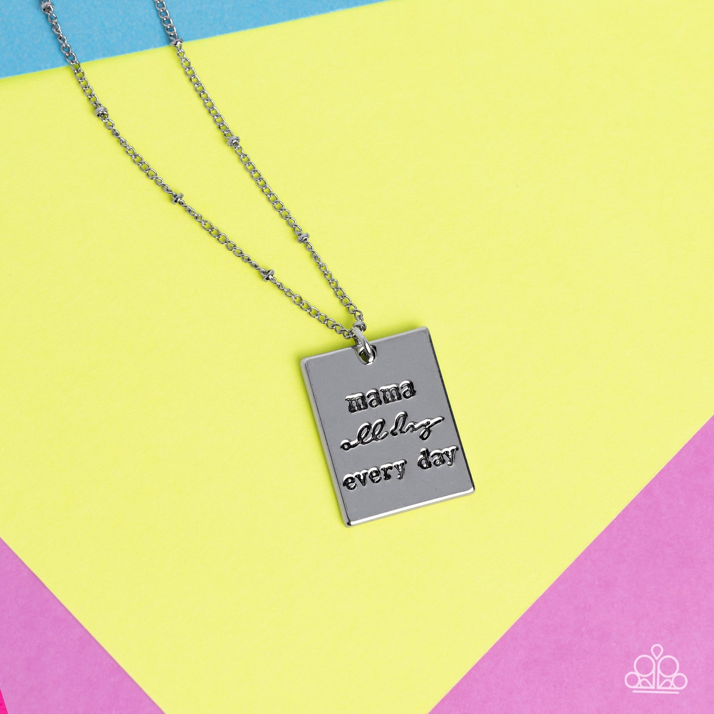 Mama MVP - Silver Pendant Necklace - Paparazzi Accessories