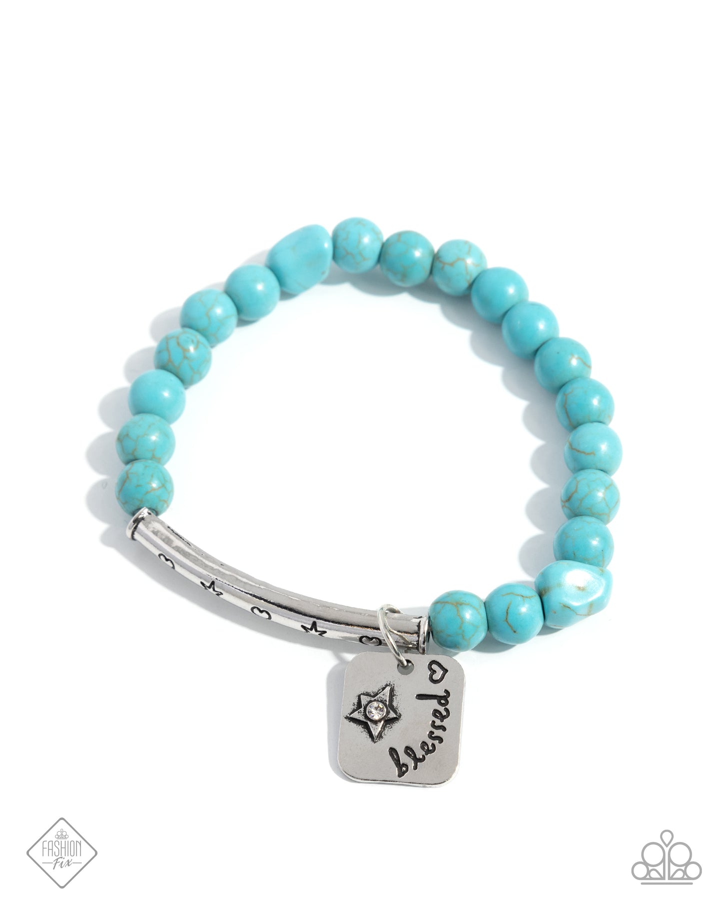 Rustic Reminder - Blue Stretchy Bracelet - Simply Santa Fe - Febraury 2025