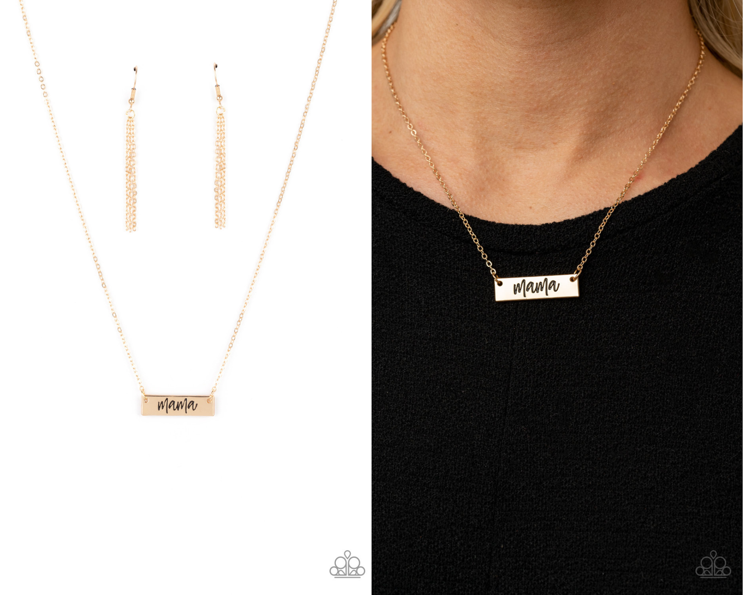 Blessed Mama - Gold Bar Necklace - Paparazzi Accessories