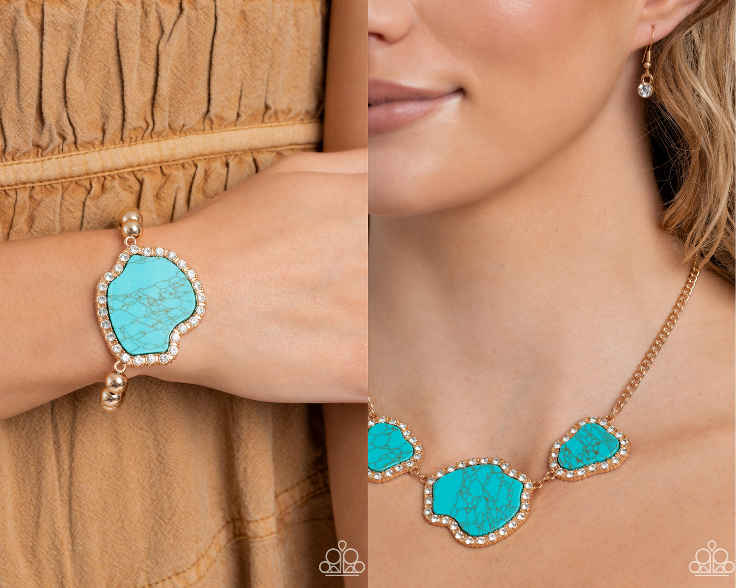 Complete Look - Gold "Digging Deep" Necklace & "Earthy Excavation" Bracelet - Paparazzi Accessories