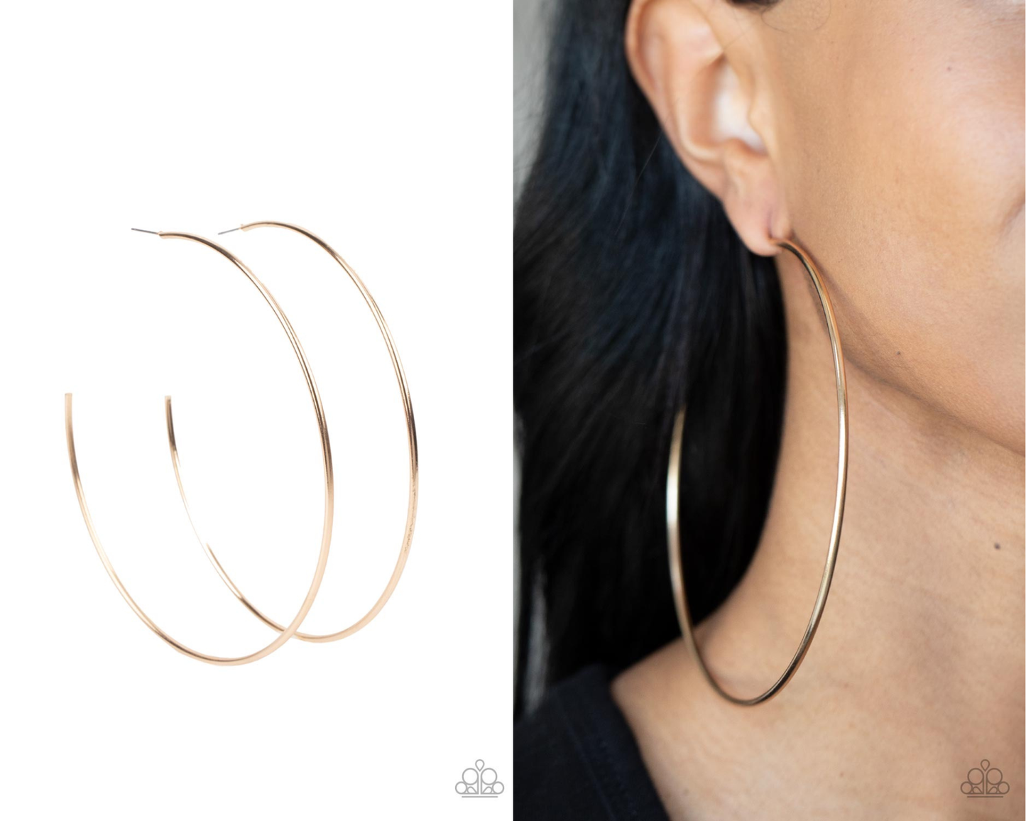 Colossal Couture - Gold Oversized Hoop Earrings - Paparazzi Accessories