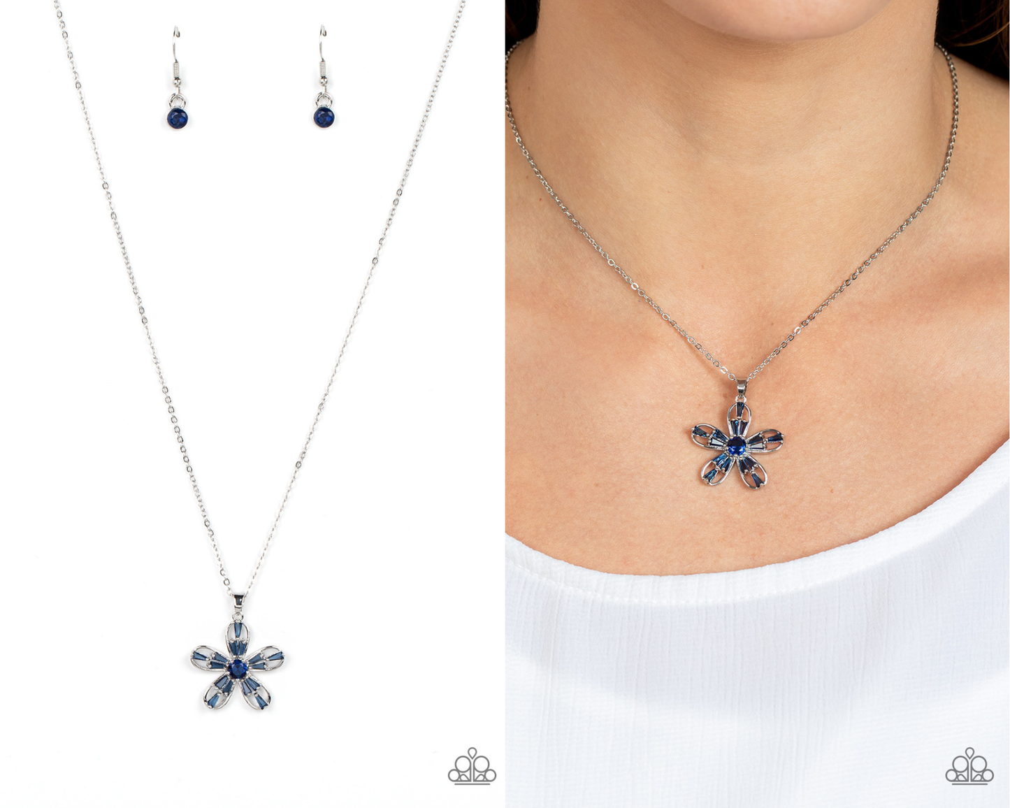 Botanical Ballad - Blue Necklace - Paparazzi Accessories