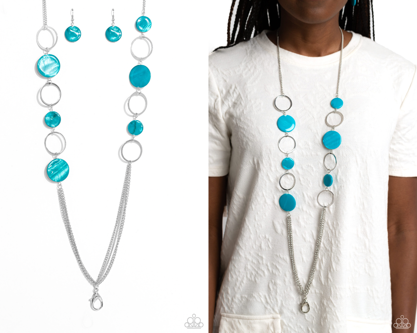 Beach Hub - Blue Seashell Lanyard Necklace - Paparazzi Accessories