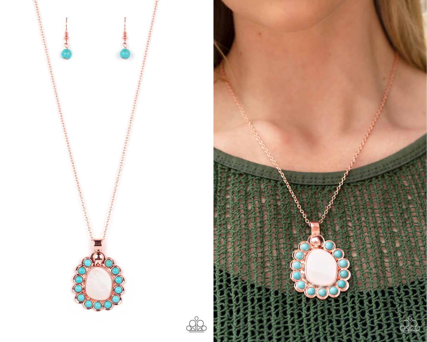 Sahara Sea - Copper - Shell Pendant Necklace - Paparazzi Accessories