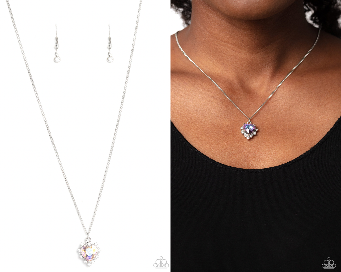 Be Still My Heart - UV Shimmer Yellow Rhinestone Heart Necklace - Paparazzi Accessories0
