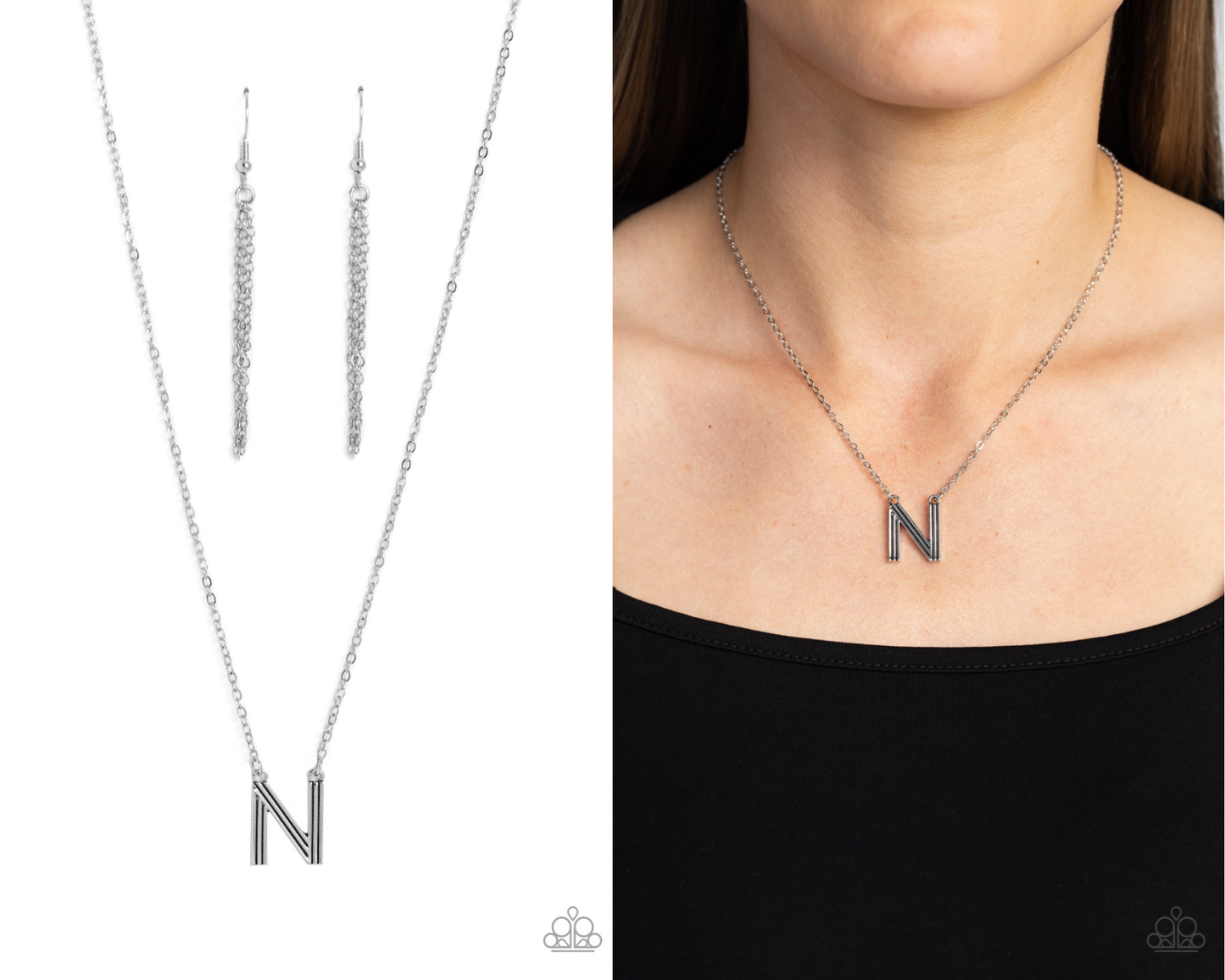 Leave Your Initials - Silver Necklace - N - Paparazzi Accessories