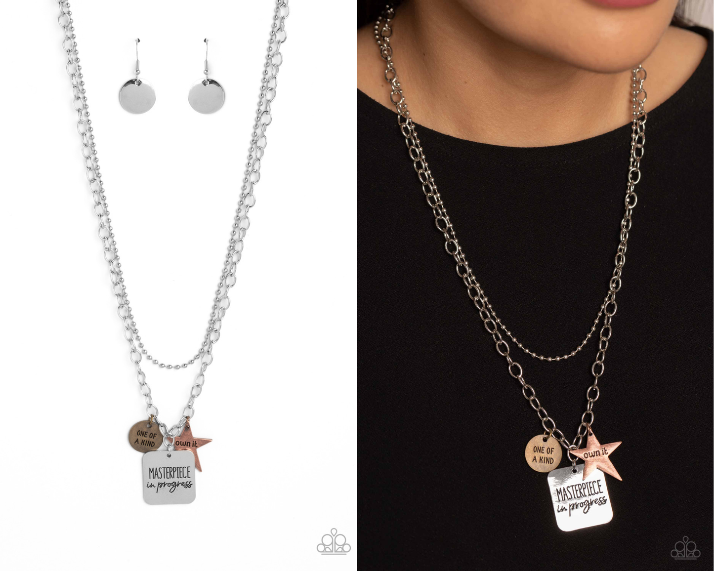 Masterpiece in Progress - Multi - Mixed Metal Necklace - Paparazzi Accessories