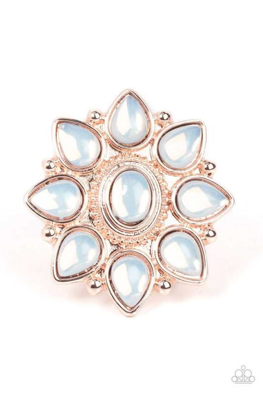 Enchanted Orchard - Rose Gold Opalescent Bead Ring - Paparazzi Accessories