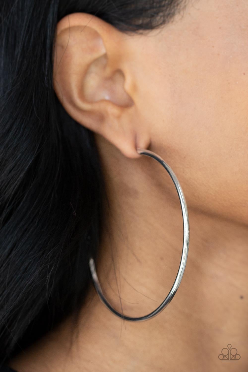 Mega Metro - Silver Hoop Earrings - Paparazzi Accessories
