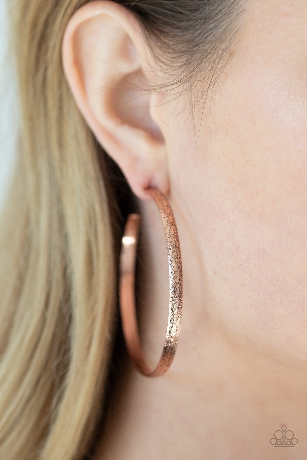 Rustic Radius - Copper Hoop Earrings - Paparazzi Accessories