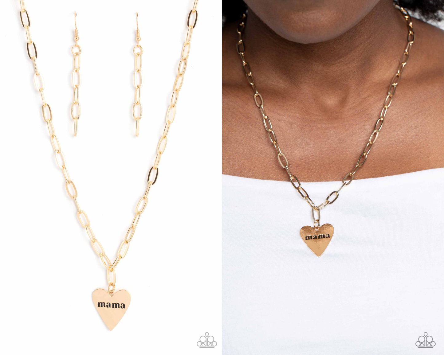 Mama Cant Buy You Love - Gold Heart Pendant Necklace - Paparazzi Accessories