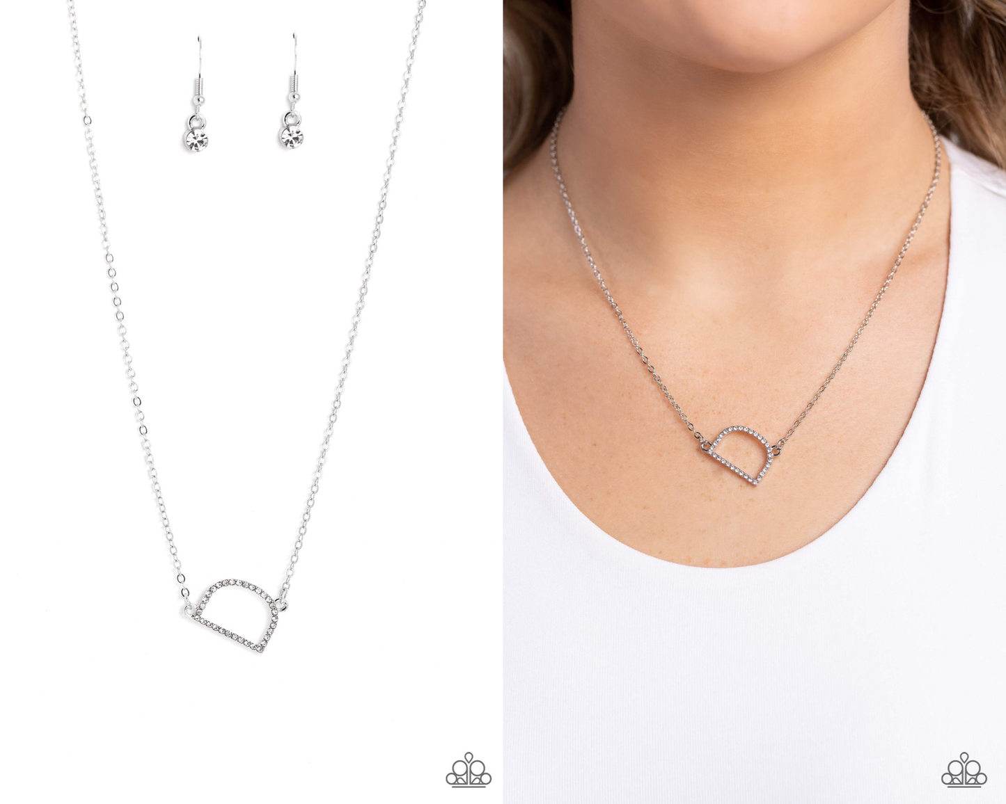 INITIALLY Yours - D - White Necklace - Paparazzi Accessories