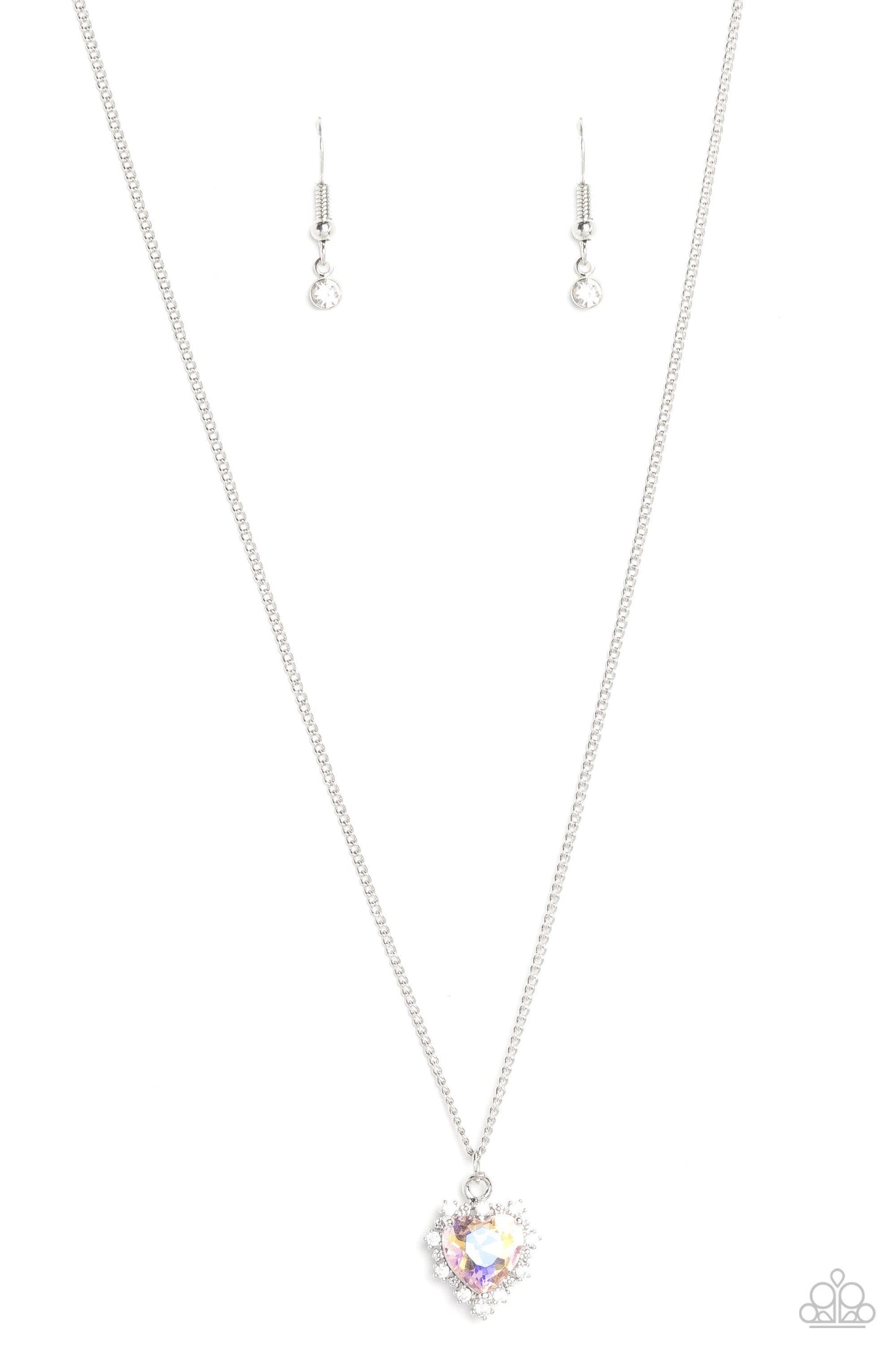 Be Still My Heart - UV Shimmer Yellow Rhinestone Heart Necklace - Paparazzi Accessories0