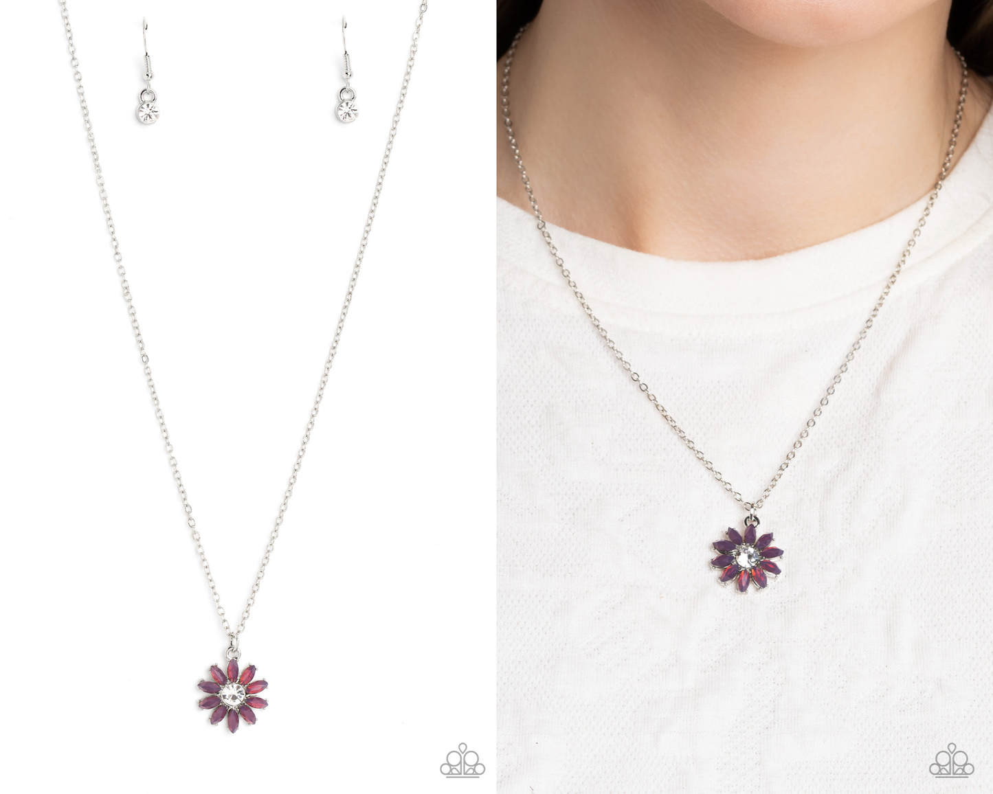 Daisy Diva - Purple - Floral Pendant Necklace - Paparazzi Accessories