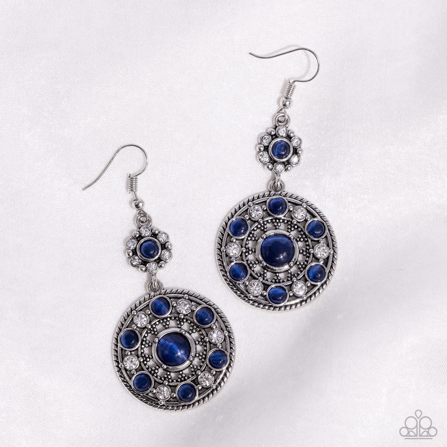 Party at My PALACE - Blue Cats Eye Stone Fishhook Earrings - Paparazzi Accessories