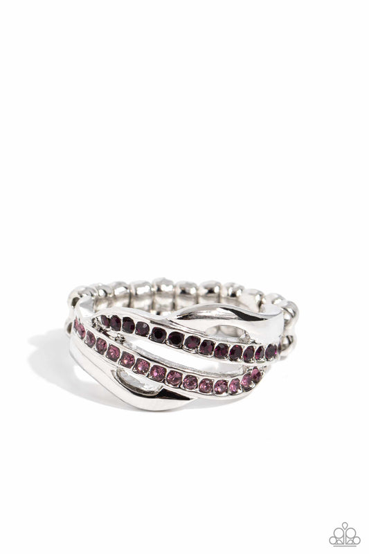 Daintily Dreamy - Purple Rhinestone Ring - Paparazzi Accessories