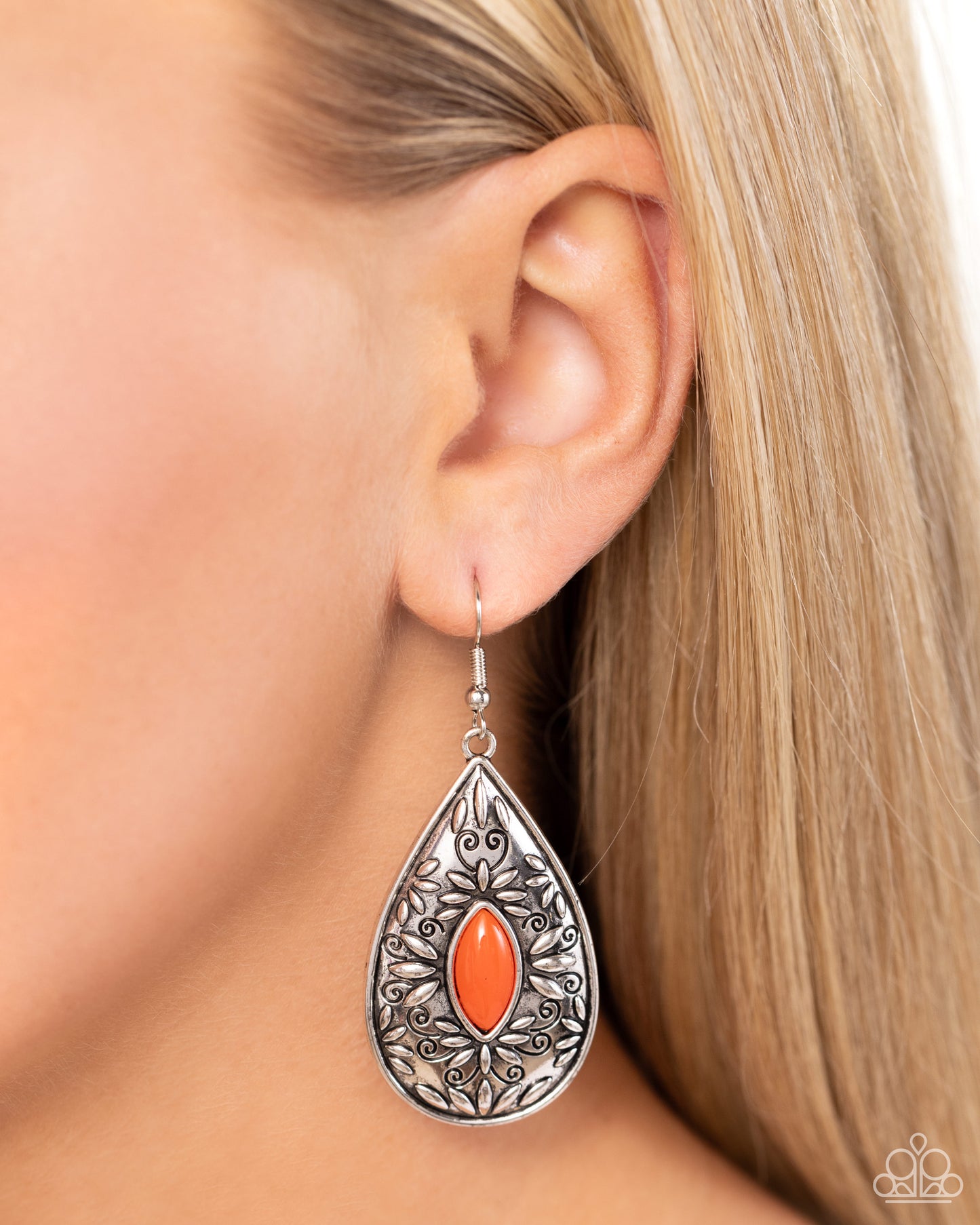Two PERENNIALS in a Pod - Orange Fishhook Earrings - Paparazzi Accessories