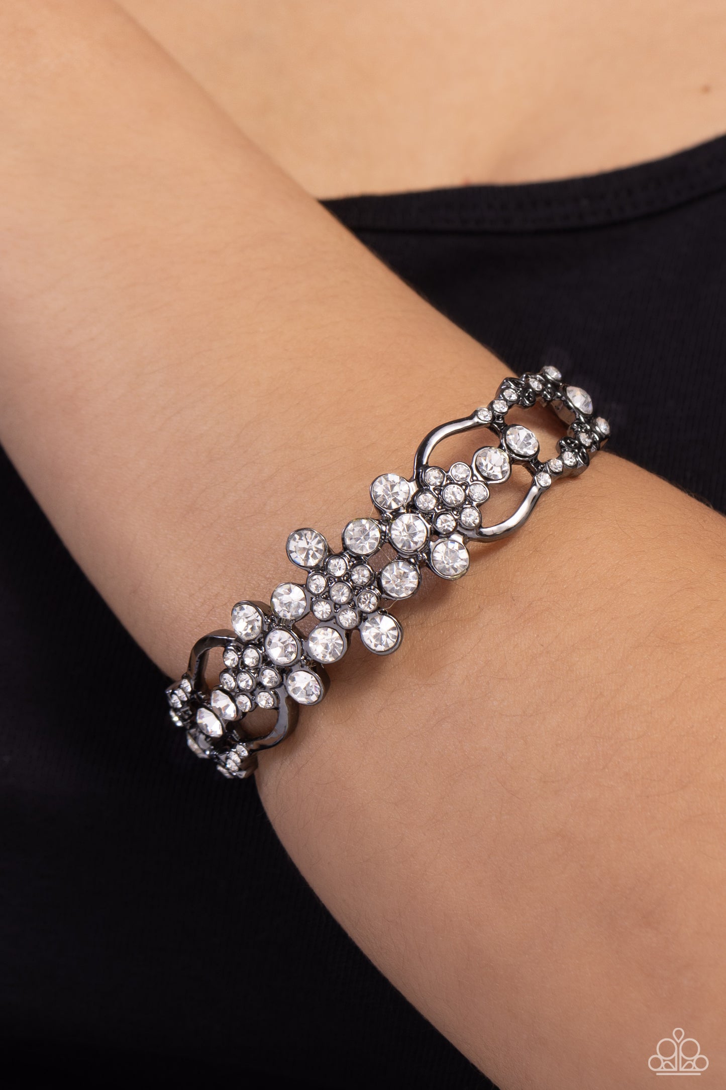 Cheers to the Future Mrs. - Black Hinge Bracelet - Paparazzi Accessories