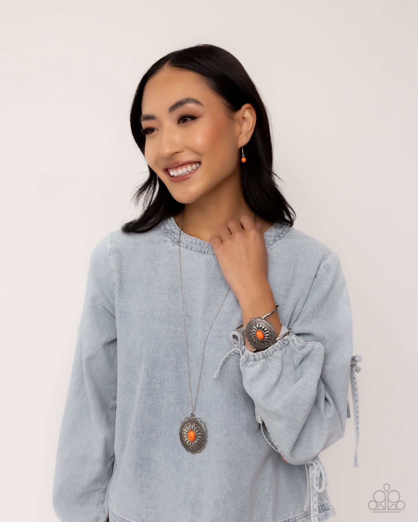 Mojave Mirage - Orange Necklace - Paparazzi Accessories