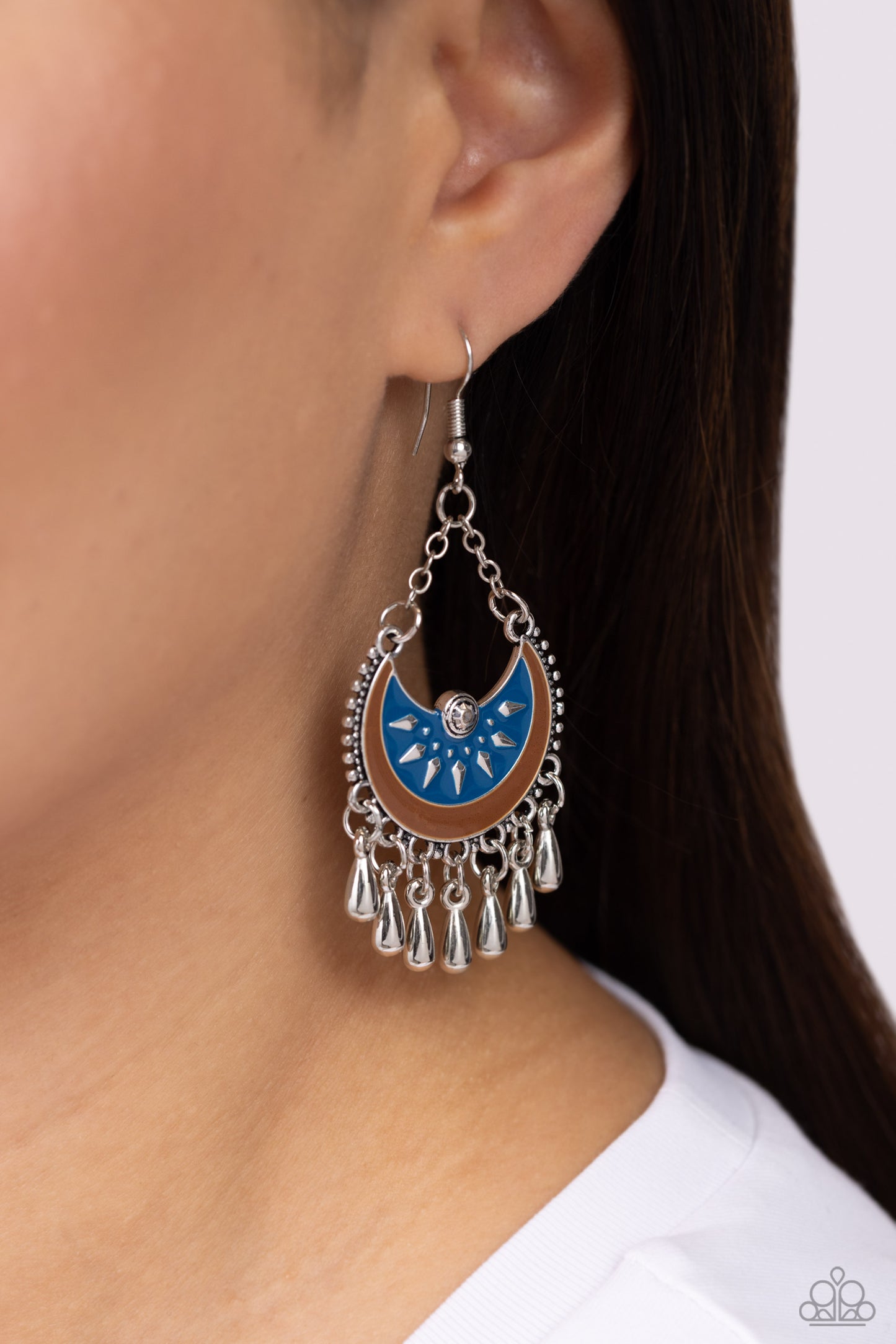 I Just Need CHIME - Blue Enamel Earrings - Paparazzi Accessories