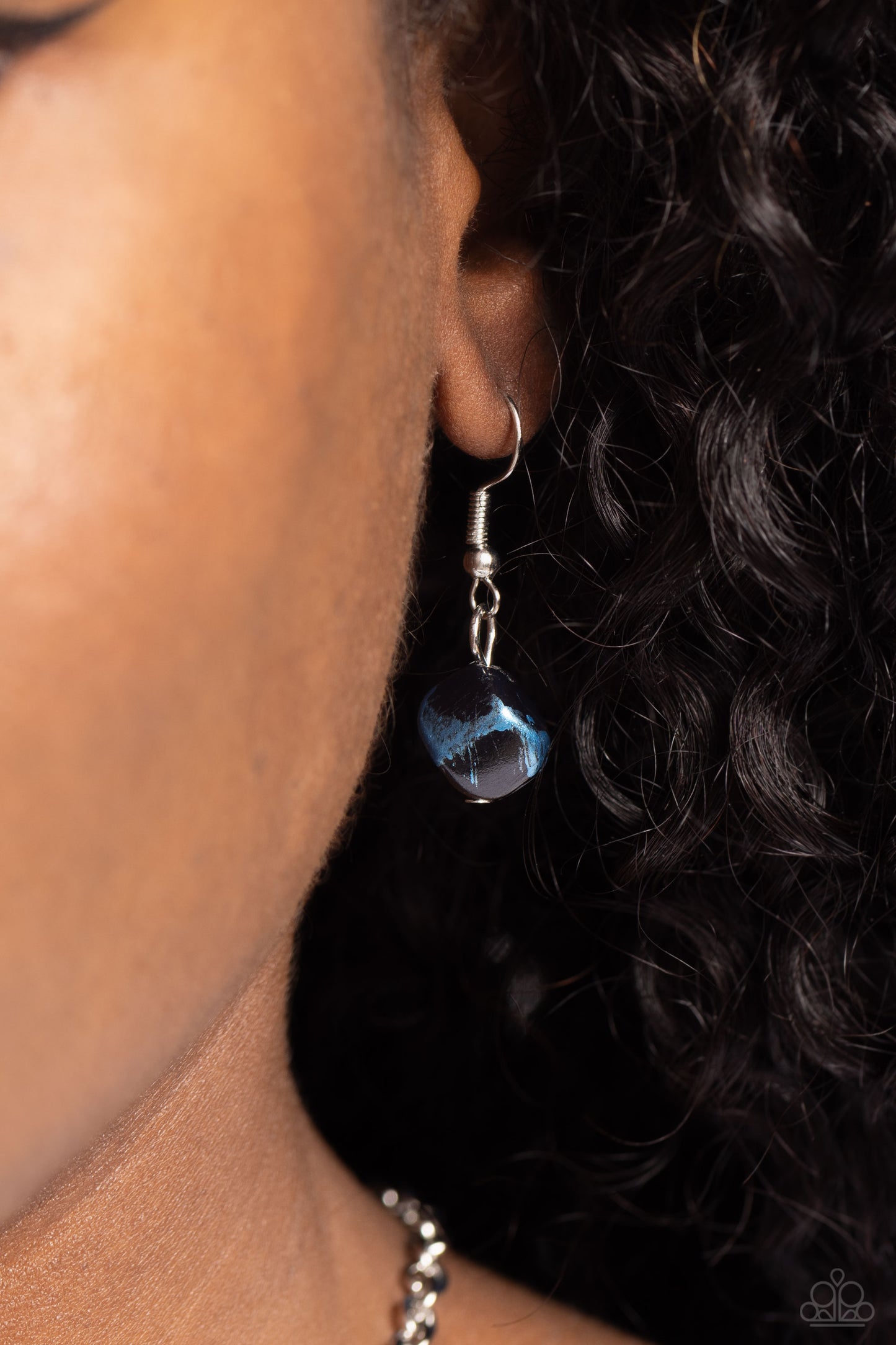 Caribbean Charisma - Blue Shell-like Rock Necklace - Paparazzi Accessories
