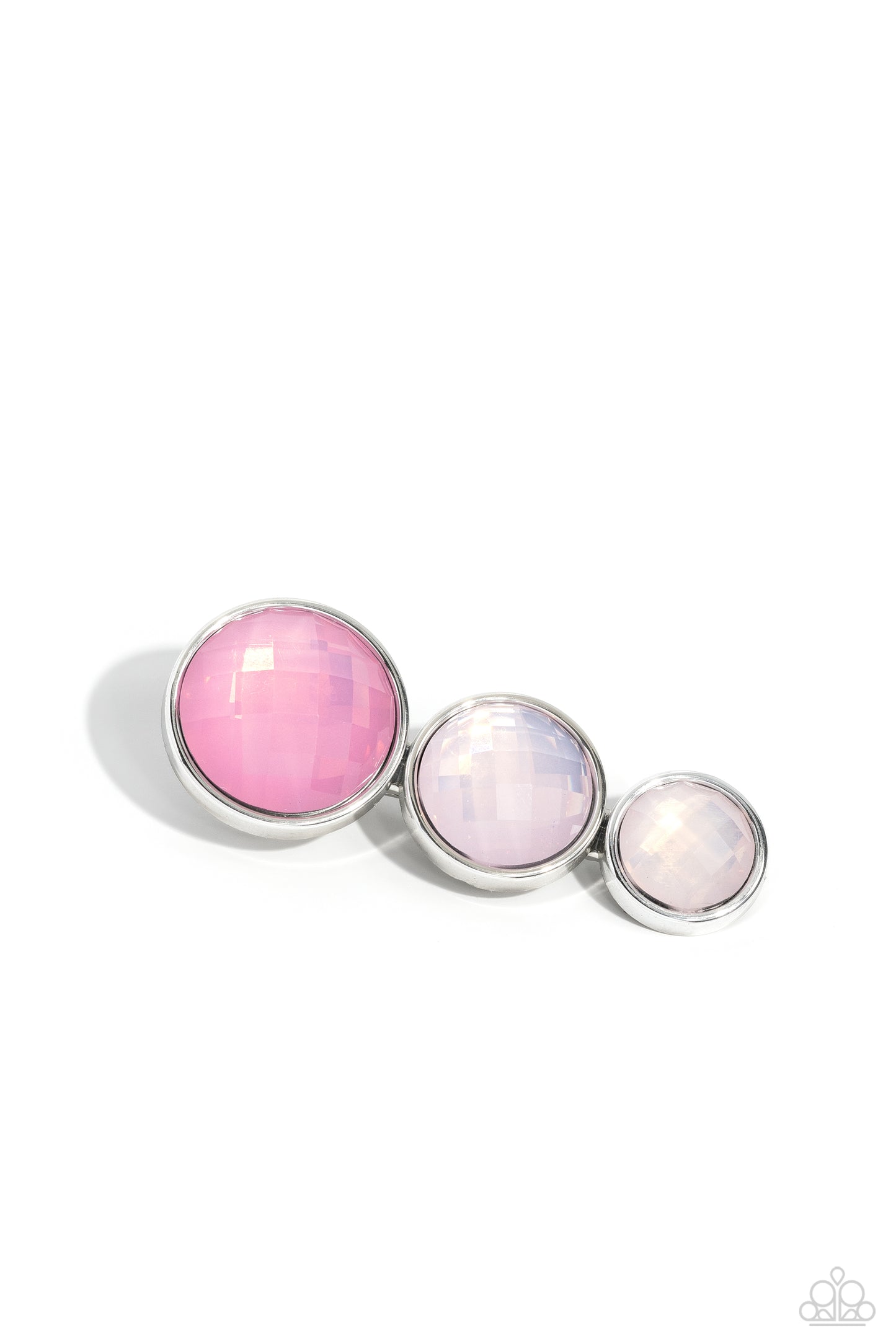 Pristinely Prismatic - Pink Rhinestone Hair Clip - Paparazzi Accessories