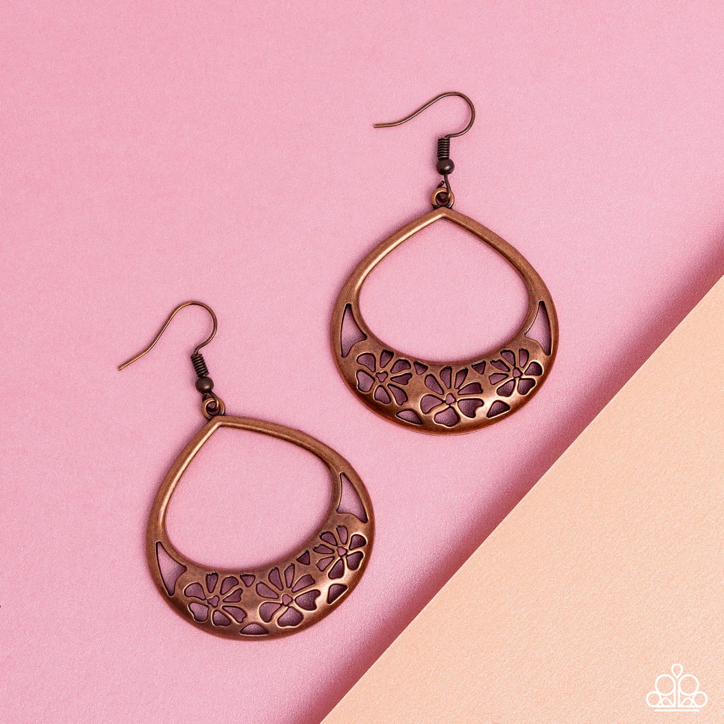 Island Ambrosia - Copper Fishhook Earrings - Paparazzi Accessories
