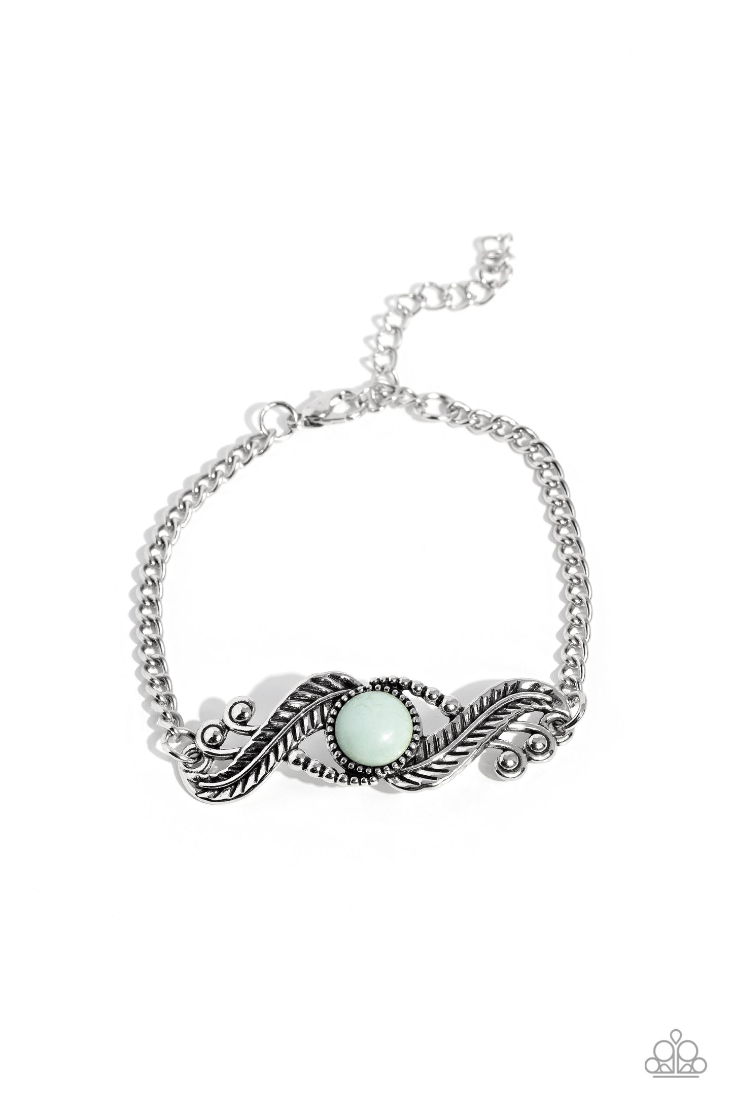 Eye in the Sky - Blue Stone Silver Clasp Bracelet - Paparazzi Accessories