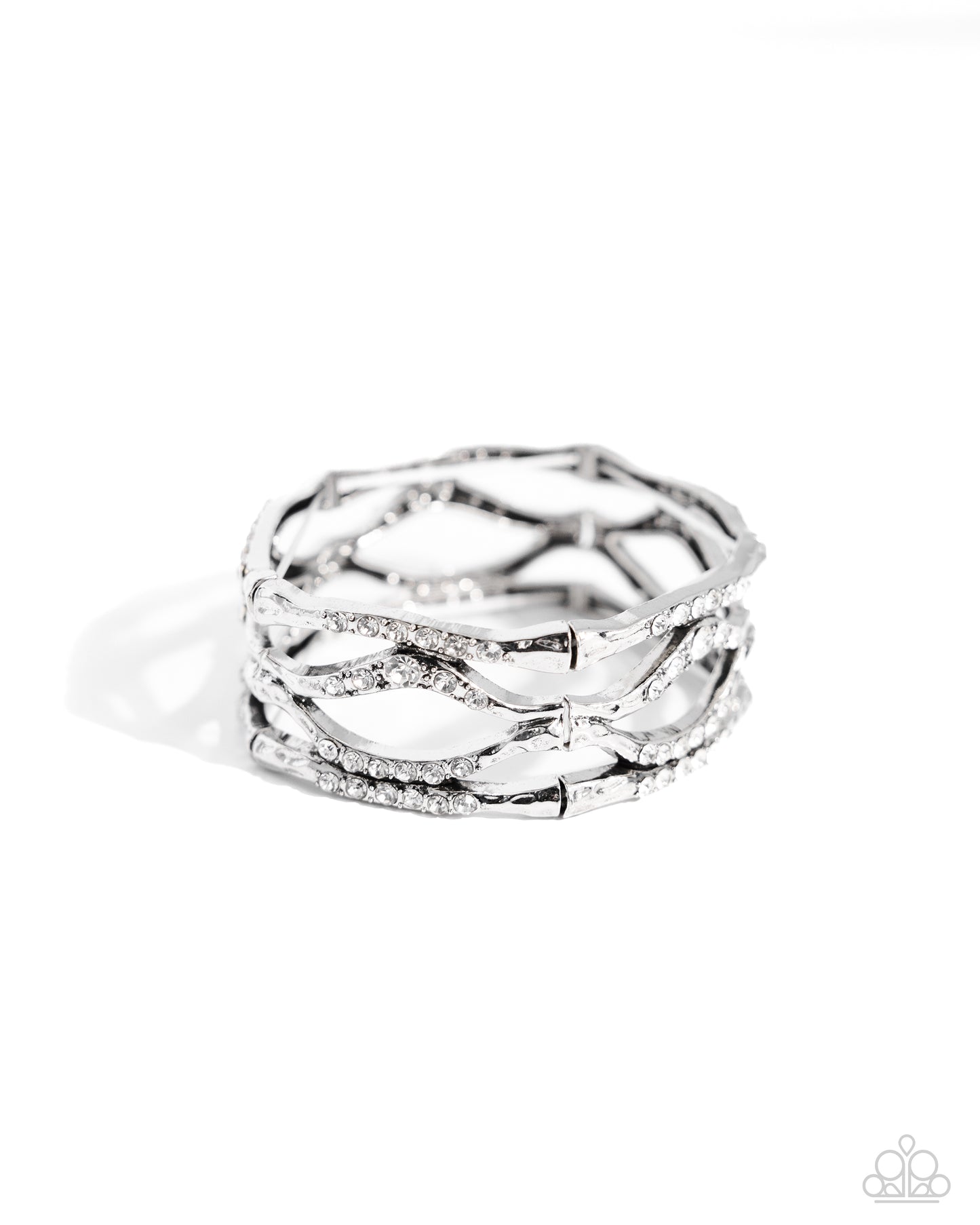 Cross Country - White Stretchy Bracelet - Paparazzi Accessories
