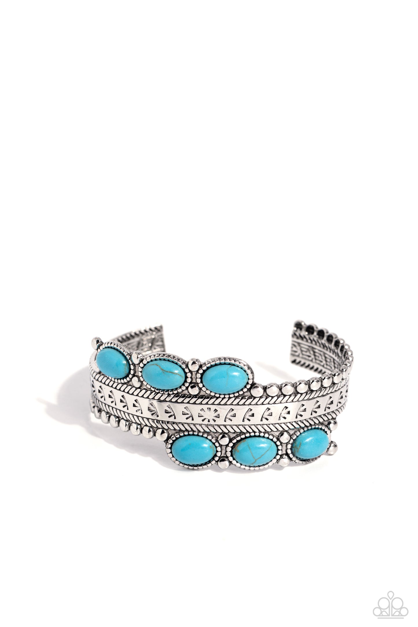 A League of Their STONE - Blue Cuff Bracelet - Paparazzi Accessories