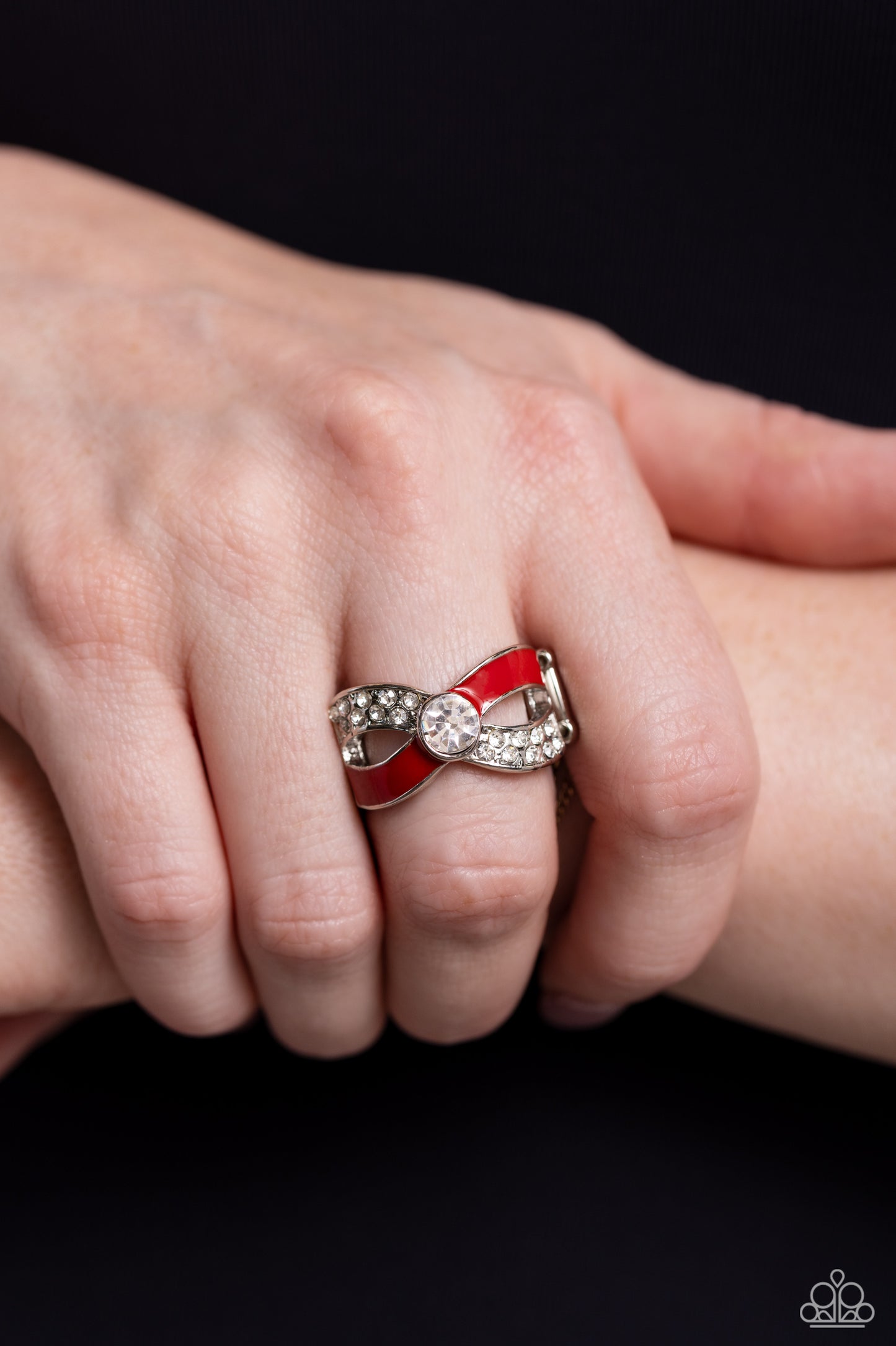 CROSSED and Found - Red Enamel Infinity Symbol Ring - Paparazzi Accessories